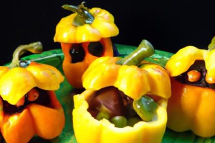 Spooky Stuffed Bell Peppers: Tasty Jack-O’-Lantern Treats